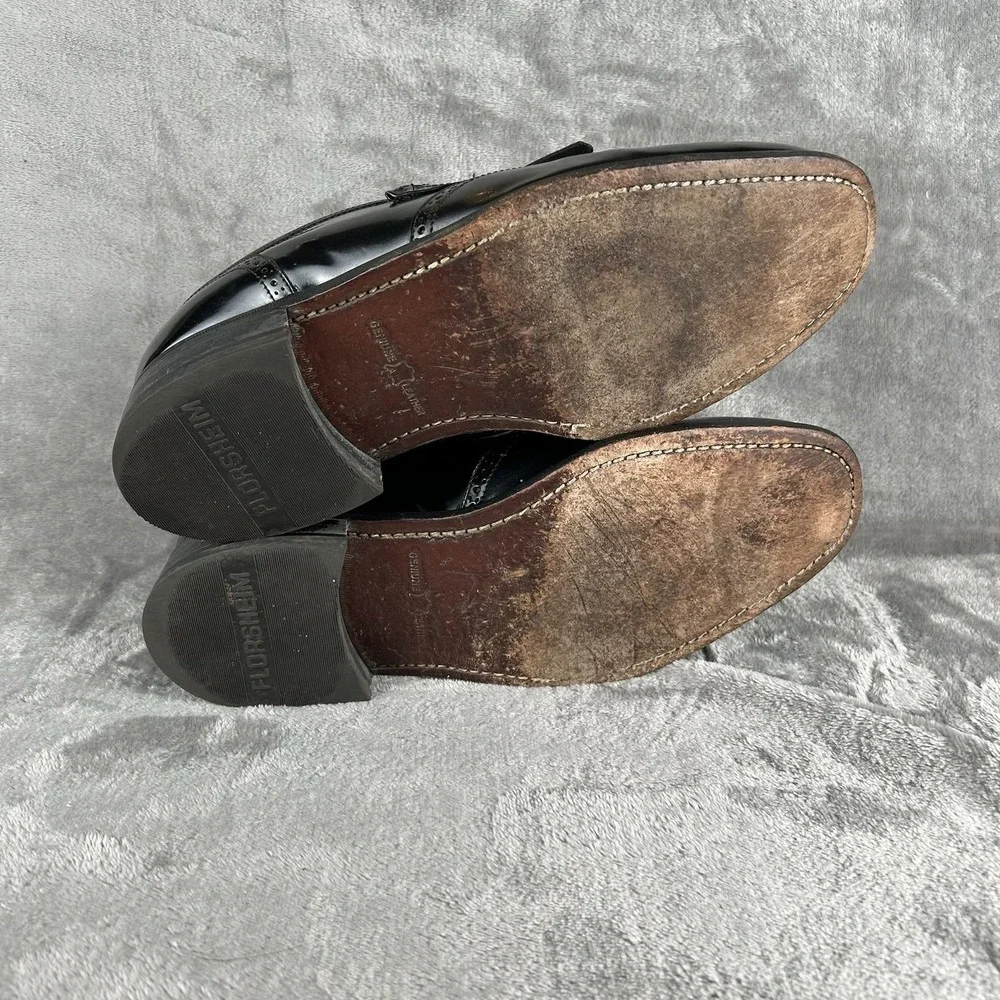 Florsheim Lexington Wingtip Tassel Loafers Men 9 Wide Black Classic Dress Shoes